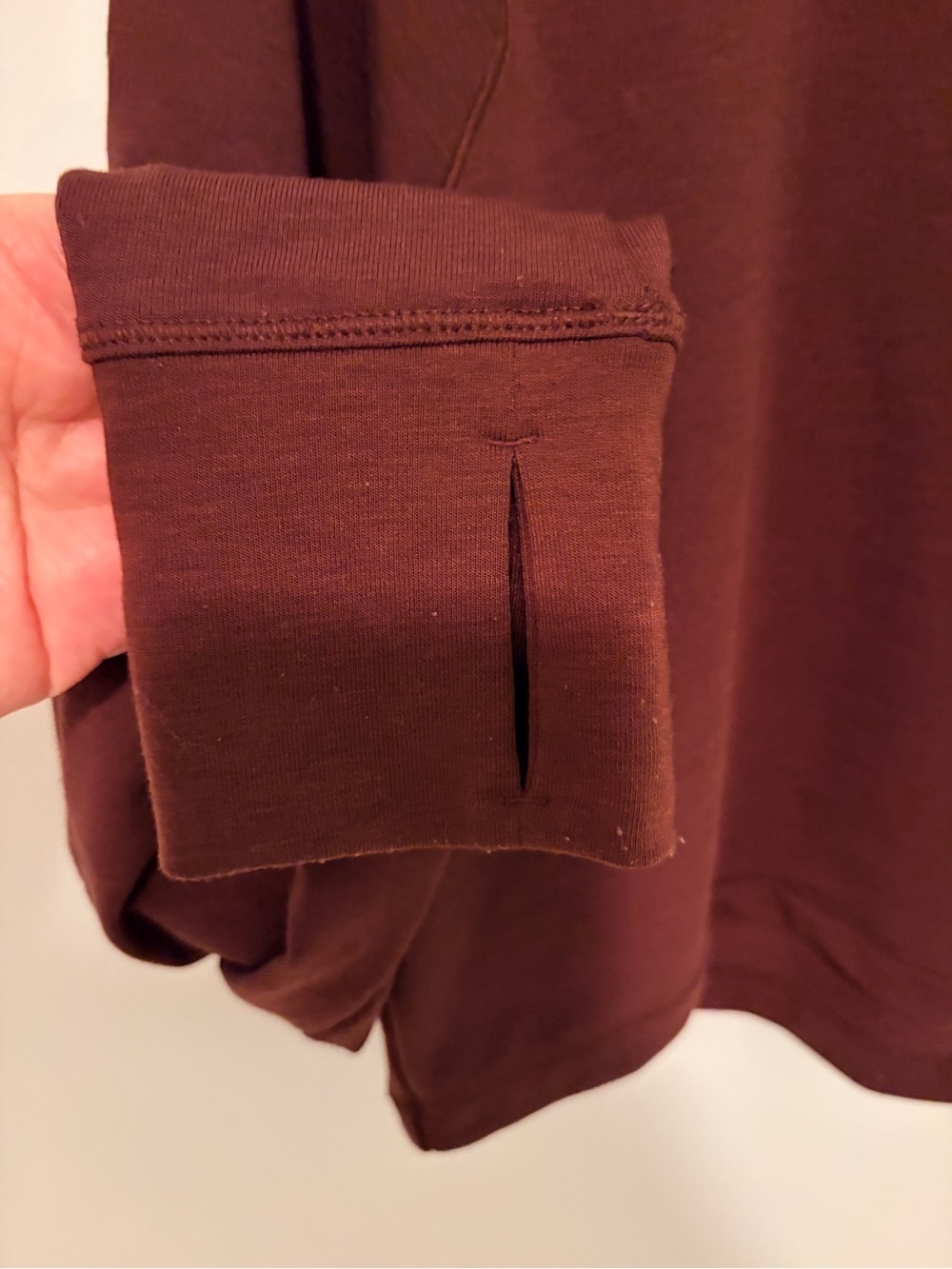 Lole Cropped Mock Neck Long-Sleeve Top in burgundy - Picture 3 of 13